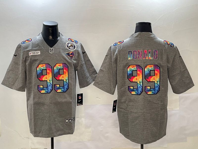 Men Los Angeles Rams #99 Donald Grey Rainbow 2024 Nike Limited NFL Jersey style 2->los angeles rams->NFL Jersey